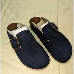 White Mountain Navy Blue Genuine Leather Women's Clog Size 8 NIB
